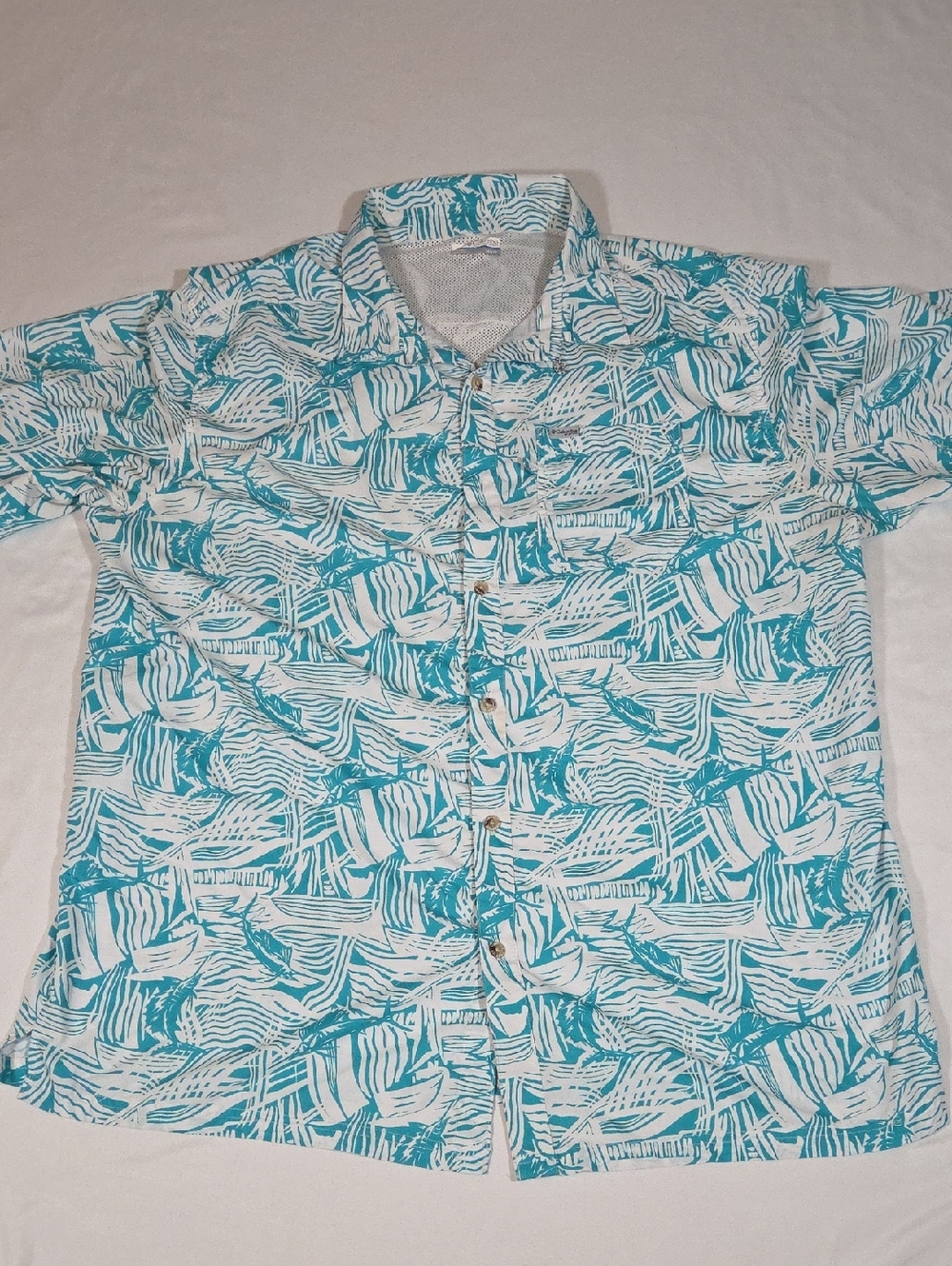 Columbia PFG Omni Slack Tide Camp Short-Sleeve Button-Down Shirt Size 2x/2TF